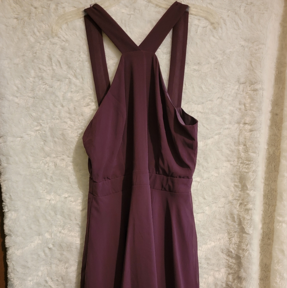 Burgandy halter style dress